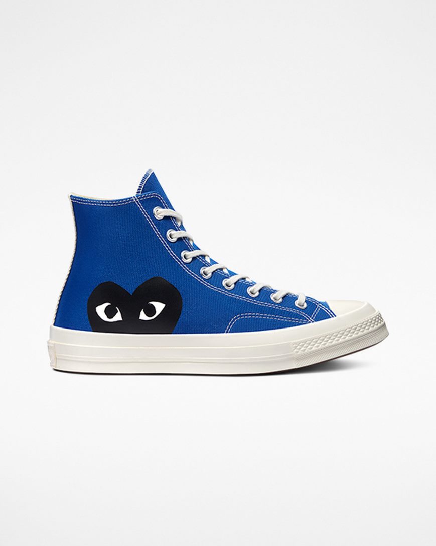 Dámské Boty Vysoké Converse x Comme des Garçons PLAY Chuck 70 Blankyt Černé | CZ IU31D48